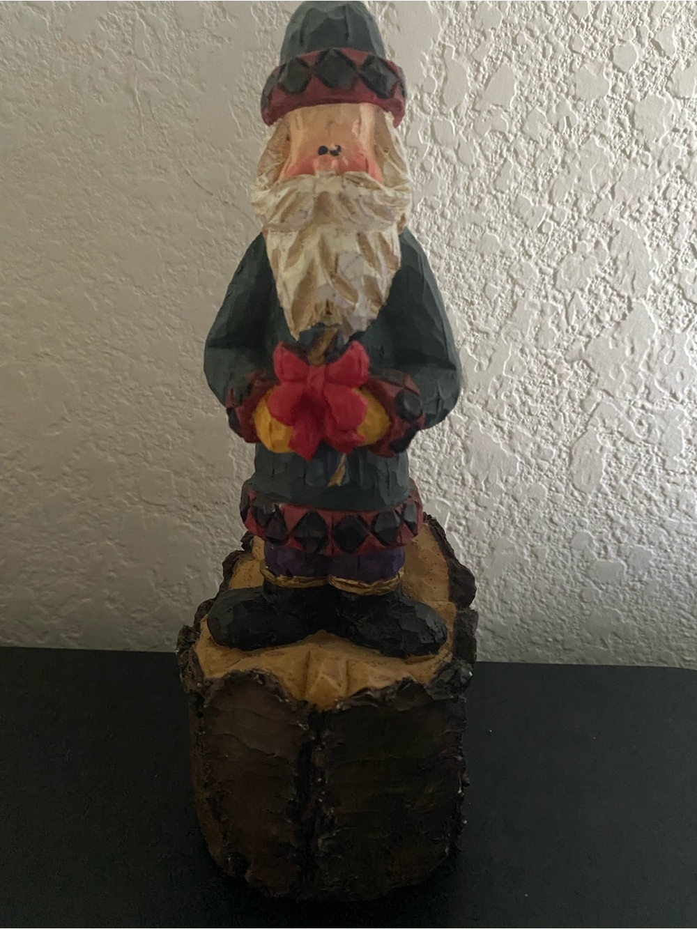 Vintage  Folk Art 8” Santa Claus Figurine Hand-Paint Old World Christmas Decor